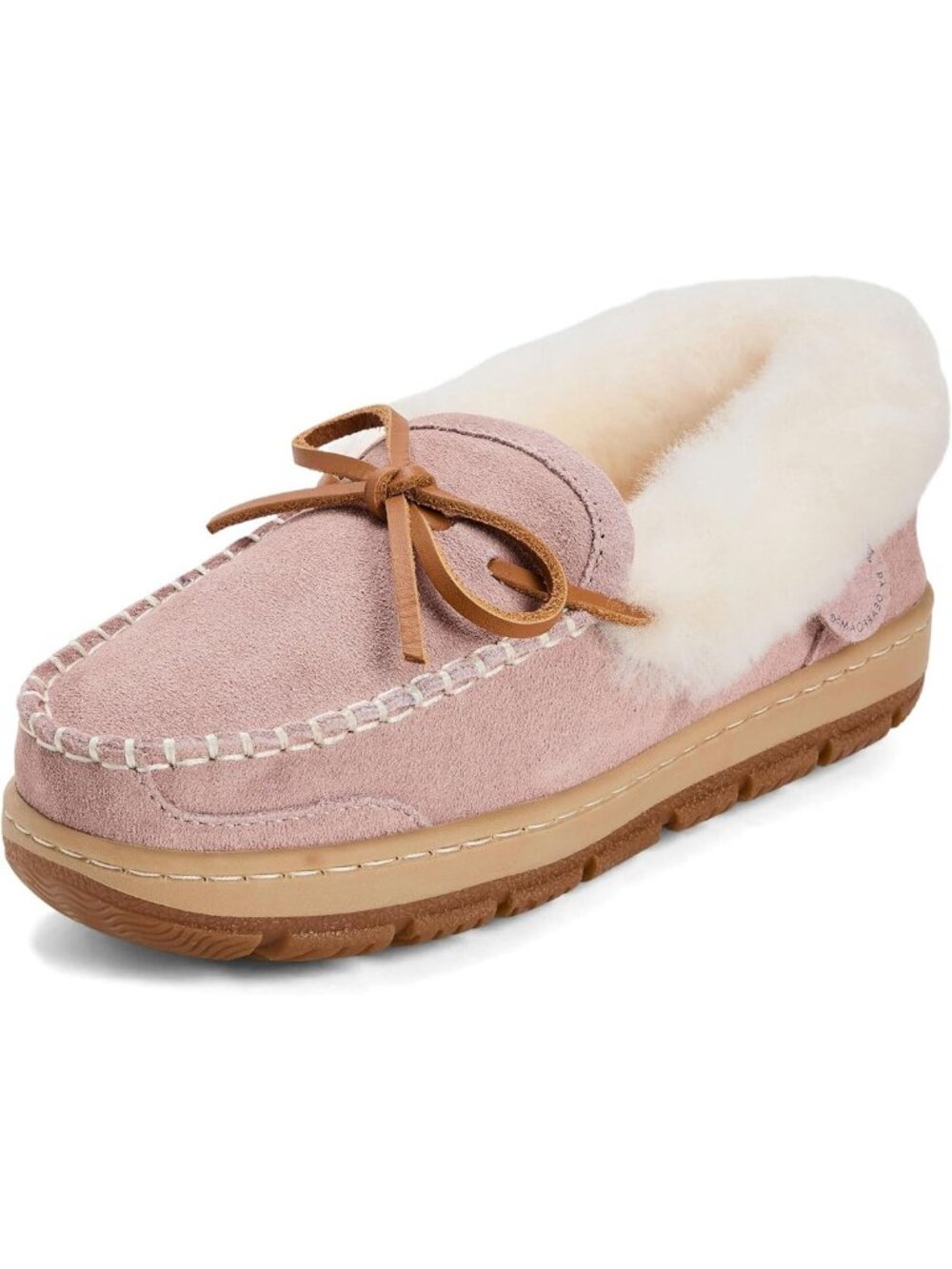 Cozy Genuine Shearling Moccasin Slippers for Indoor/Outdoor Comfort